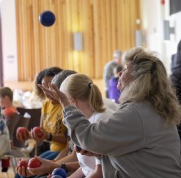 Participant with ball